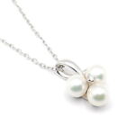 MIKIMOTO #1 K18WG Pearl Necklace PP-1163BU 5mm Ball Diamond Silver Pearl