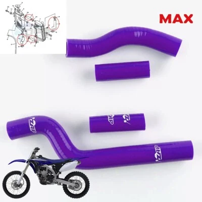 For Yamaha YZ250 YZ 250 2005-2017 06 07 08 Silicone Radiator Coolant Hose Purple - Image 1 of 4