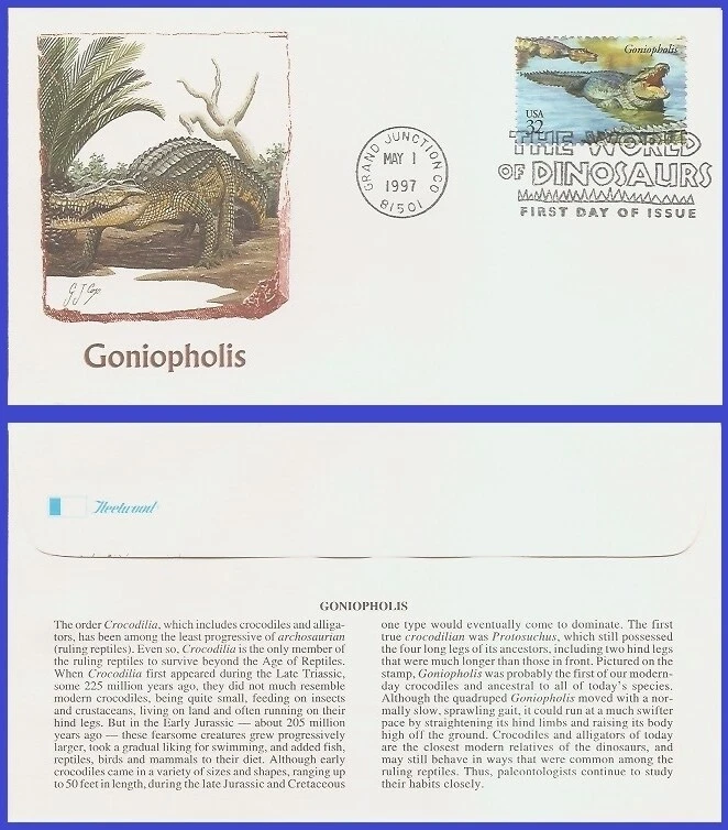 USA5 #3136g U/A FLEETWOOD FDC   Dinosaurs Goniopholis - Image 1 of 1