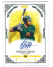 DERMIS GARCIA 2022 ONYX VINTAGE BASEBALL EXTENDED ON CARD AUTO BLUE INK