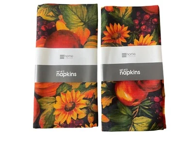 2 Sets of 2 JC Penney Home Collection Autumn Harvest Fabric Napkins  4 Napkins - Image 1 of 4