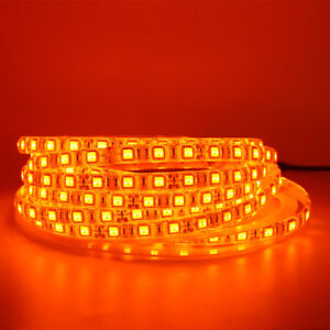 5m Orange Light 300 LED Strip 600NM 5050 3528 SMD Waterproof Flex Rope Tape 12V