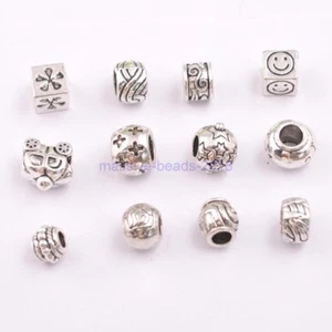 20 Pezzi Argento Tibetano Grande Foro Europeo Charm Animali Perline Reperti - Foto 1 di 13