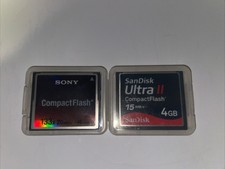 2 CF Cards - Sony Compact Flash 4GB San disk Ultra II 4GB