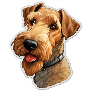 XXXL 30X30 cm Autoaufkleber Airedale Terrier Auto Aufkleber Hunde Sticker - Picture 1 of 1