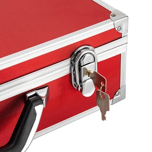 Caja roja de aleación de aluminio para almacenamiento y exhibición de 5 compartimentos con capacidad para 100 losas para monedas - Imagen 1 de 20