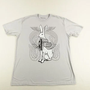 Deus Ex Human Revolution Shirt Mens Large Gray Video Game Art Exhibit Rabbit Tee - Picture 1 of 8