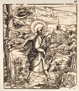 Beck Burgkmair Hugbaldus Orig. Antique Print 1516/ 1799 Heiliger Hucbald Musik - Picture 1 of 7