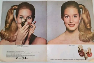 1969 Charles of the Ritz Foundation Lippenstift Nagellack Pferdeschwanz Vintage Werbung  - Bild 1 von 1