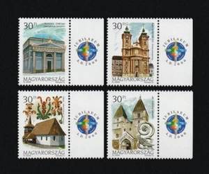 HUNGARY 2000 - Churches I (issued 6/30). Stamp set with right emblem. MNH. - Picture 1 of 1