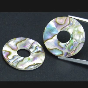 9.88Cts Genuine Natural Round Rainbow Mother OF Pearl Matching Pair - Picture 1 of 4