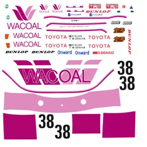 #38 Wacoal 1985 TOYOTA Porsche 84C & 85C 1/43rd Scale WATERSLIDE DECALS - Picture 1 of 4