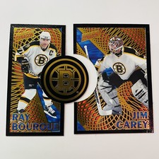 1997-98 PACIFIC Dynagon Duos Die-Cut Ray Bourque/Jim Carey #2A #2B