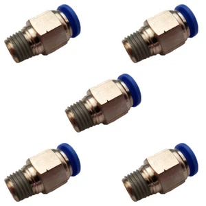 5pc 3/8" OD Tube X 3/8" NPT Pneumatic Fitting, Push To Connect Air Fitting - Picture 1 of 6