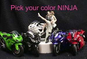 NINJA Kawasaki Motocicleta Boda Pastel Topper Divertido Sexy ELIGE COLOR Carreras - Imagen 1 de 14