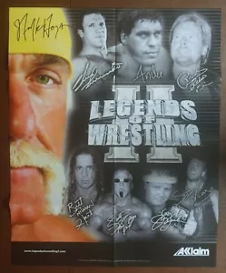 2002 ACCLIAM LEGENDS OF WRESTLING ii 2 LARGE POSTER 24X30 HOGAN ANDRE THE GIANT - Picture 1 of 1
