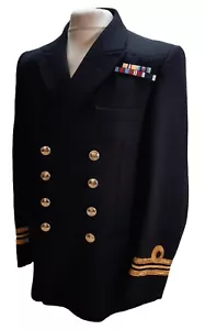 Teniente Comandante Chaqueta No1B Barathea Británico Naval Oficiales 8 Botones - Imagen 1 de 8