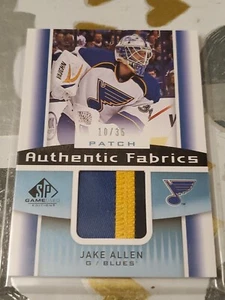 2013-14 SP Game Used Edition Authentic Fabrics /35 Jake Allen #AF-JA Patch - Picture 1 of 3