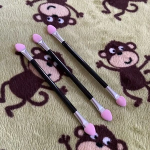 3 Stck. rosa doppelseitiger Lidschattenschwamm Applikator, langer Griff, 4,5 Zoll Neu - Bild 1 von 4