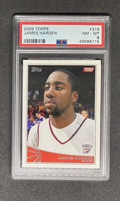 James Harden 2009 Topps Rookie #319 Thunder RC Philadelphia 76ers   PSA 8 - Image 1 of 2