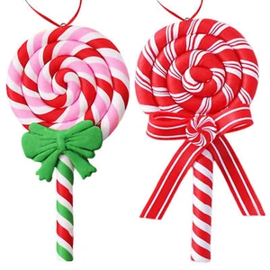 Christmas Lollipop Ornaments Cute Clay Candy Ornaments Christmas Decorations - Picture 1 of 14