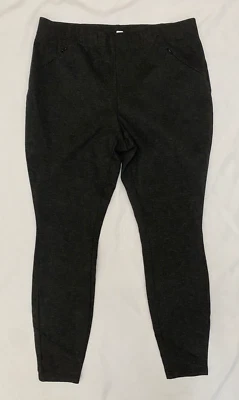 J Jill Women Leggings Pants Size M Ponte Knit Pull On Mid Rise Gray Zip Pockets - Image 1 of 4