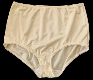 VANITY FAIR 3XL Ivory Sissy Full Brief Panty Girdle Shaper Nylon Spandex OOP NOS - Picture 1 of 11