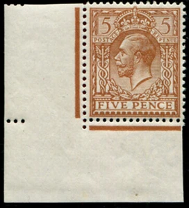 5d SG 381 Variety 'Deep-Brown' U/M, corner marginal, pristine fresh of this s... - Picture 1 of 1