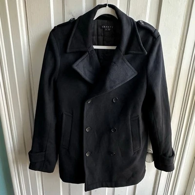 Chaquetón Theory Lana Cachemira Doble Pecho Negro Foto 1 de 4