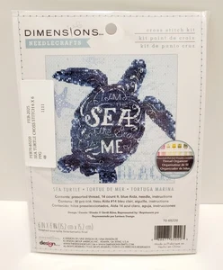 Dimensions Counted Cross Stitch Kit Sea Turtle 6" x 6" Ocean Sea Marine Life - Bild 1 von 2