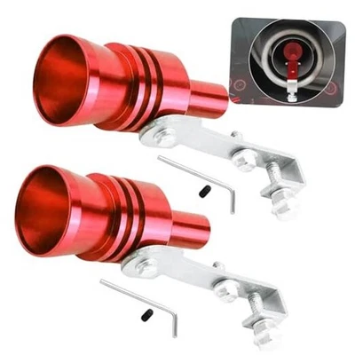  Silbato turbo para coche, silbato de tubo de escape, silbato de sonido turbo 2 piezas rojo Foto 1 de 4