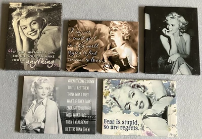 Impresiones en lienzo Marilyn Monroe - 5 tomas diferentes - listas para enmarcar - 10"x7-1/2" #181 Foto 1 de 4