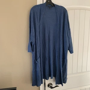 Eileen Fisher Cardigan Sweater Open Front Knit 100% Linen Size L/XL - Picture 1 of 7