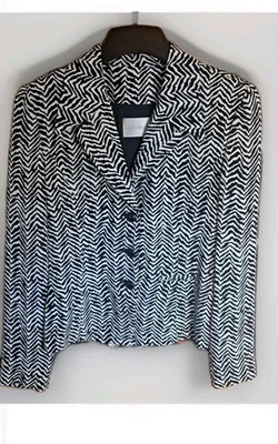 Dana Buchman Mujer 2 Piezas Cebra Seda Falda Traje Conjunto Talla 4 y 8 Foto 1 de 4