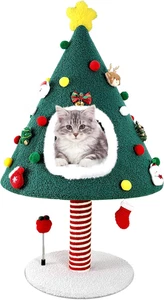 Árbol de Navidad para Gato, Torre de Árbol de Navidad para Gato con Poste Rascador para Interior Grande - Imagen 1 de 9