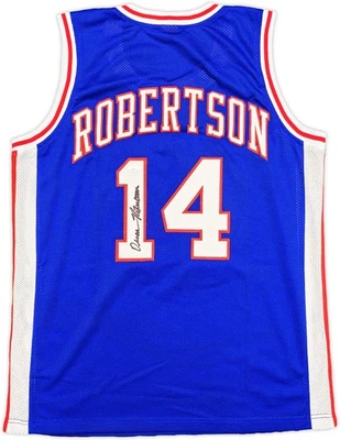 Cincinnati Royals Oscar Robertson Autographed Signed Blue Jersey JSA - Image 1 of 4