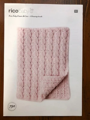 Rico 790 crochet pattern baby DK cot blankets in 2 designs - Image 1 of 3