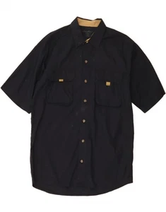 EDDIE BAUER Mens Short Sleeve Shirt Medium Black Cotton BK07 - Picture 1 of 4