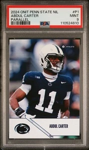 ABDUL CARTER Rookie White Parallel PSA 9 2024 ONIT Penn State Nittany Lions P-1 - Picture 1 of 4