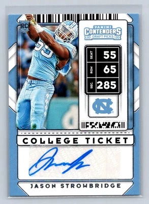 2020  Panini Contenders Draft Picks  #286 Jason Strowbridge Auto Rc Rookie A82 - Image 1 of 2