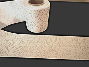 Ribbon 3 Inches Wide Grosgrain White With Gold Dots 30 Yards Free Ship - Picture 1 of 1