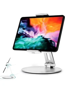Tablet Stand, 360°Tablet Swivel Base Holder Galaxy Tab S8, Adjustable Desk - Picture 1 of 8