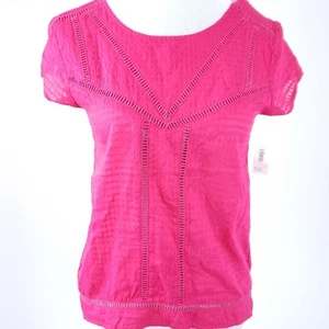 NEW Old Navy XL 14 Pink Cotton Top Short Sleeve Shirt Girls Summer 100% Cotton  - Picture 1 of 5