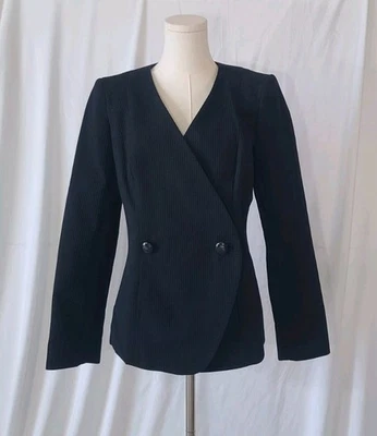 全新 带 Tag Brooks Brothers 女式黑色华夫格纹理西装外套 美国 10 — 第 1/4 张图片