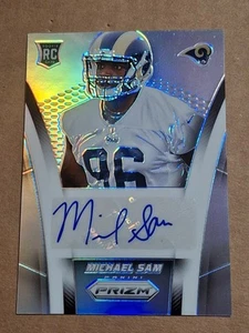 Tarjeta de novato Michael Sam Panini Prizm 2014 autografiada automática RC/250 RAMS #AR-MI - Imagen 1 de 3
