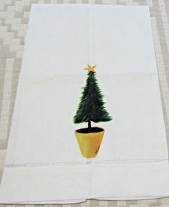 Toalla de invitado de té de vacaciones Topiario pintada a mano diseño de nido de Robin nueva - Imagen 1 de 2