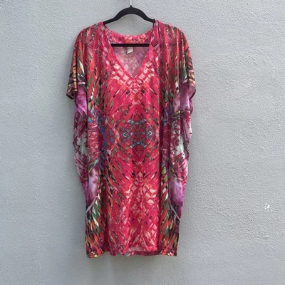 H&M Multicolor Psicodélico Cubierta de Natación Túnica Caftán Boho Hippie Ropa de Playa -L  Foto 1 de 4