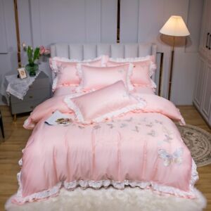 Egyptian Cotton Bedding Set Duvet Cover Bed Linen Fitted Sheet Pillowcases
