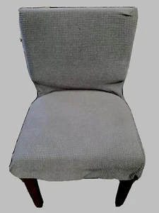 Set Of 4 Slipcovers Stretch Upholstery Dining Chairs - Gray - Bild 1 von 3