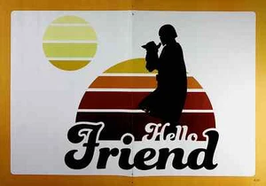 Hello Friend Grogu & The Mandalorian Star Wars Poster 10.5"x15.5" Mando - Picture 1 of 1